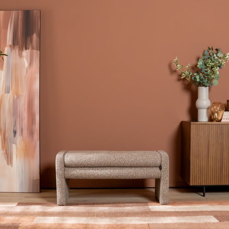 Esszimmerbank Neil Bouclé braun 100 cm
