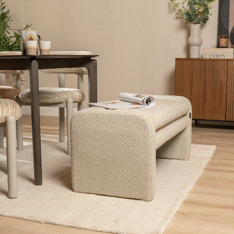 Esszimmerbank Neil Bouclé taupe 100 cm