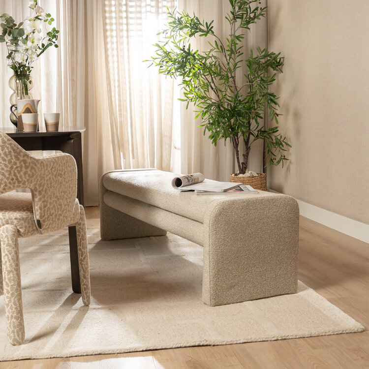 Esszimmerbank Neil Bouclé taupe 160 cm