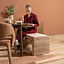 Esszimmerbank Ravi Chenille beige/pink 100 cm