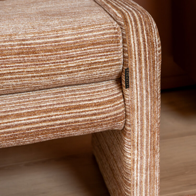 Esszimmerbank Ravi Chenille beige/pink 100 cm