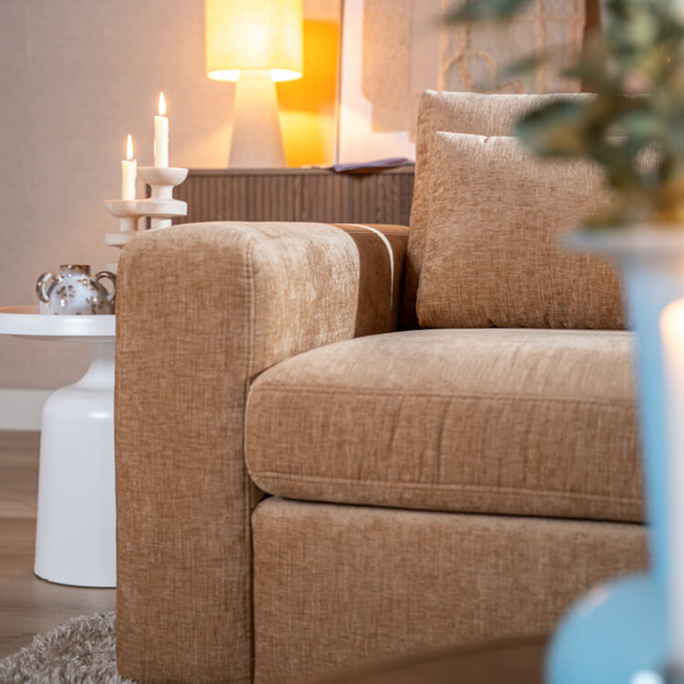 Ecksofa Kyle chenille peach rechts