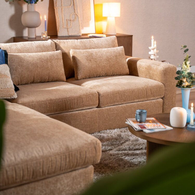 Ecksofa Kyle chenille peach links
