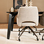 Esszimmerstuhl Mexx mit Rollen melierter Stoff Off white/Braun