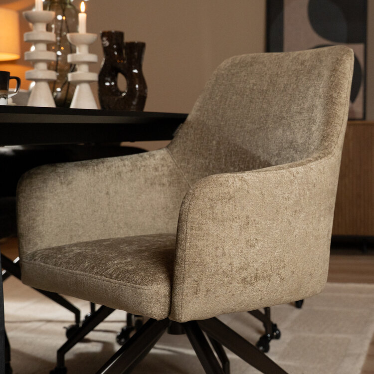 Esszimmerstuhl mit Rollen Mexx Samt taupe