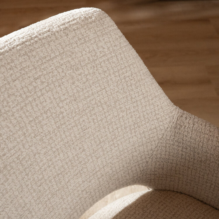 Esszimmerstuhl mit Rollen Mona melierter Stoff beige
