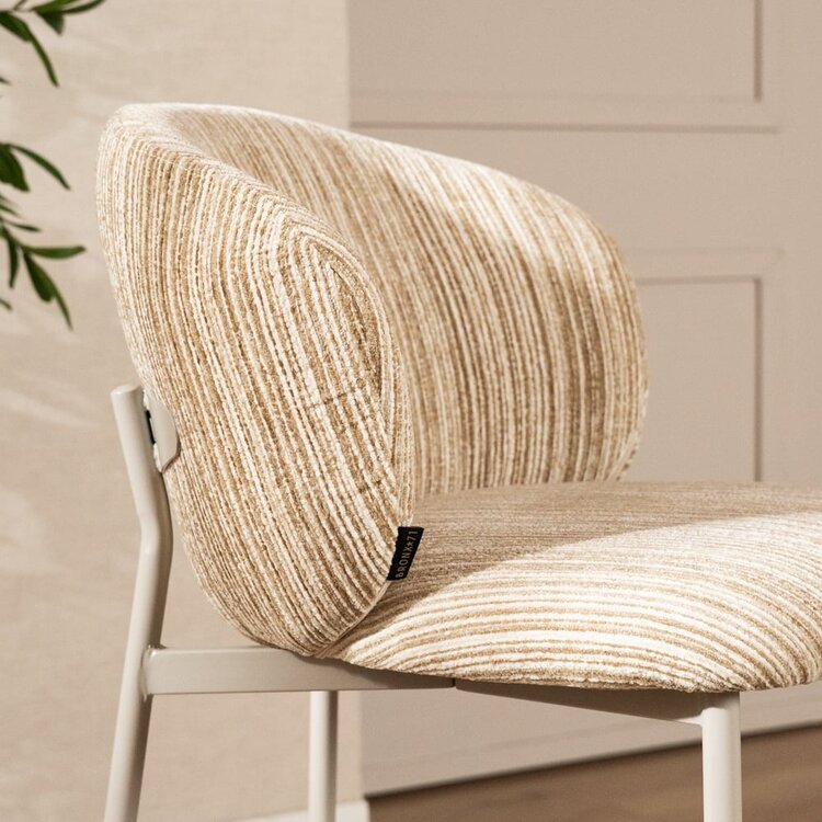 Barhocker Milo Chenille beige/taupe 70 cm
