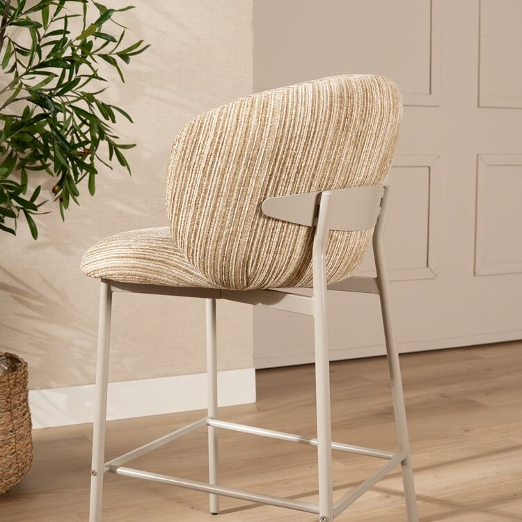 Barhocker Milo Chenille beige/taupe 70 cm