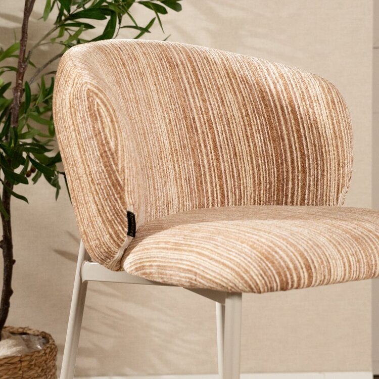Barhocker Milo Chenille beige/pink 70 cm