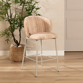 Barhocker Milo Chenille beige/pink 70 cm