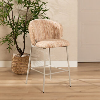 Barhocker Milo Chenille beige/pink 70 cm