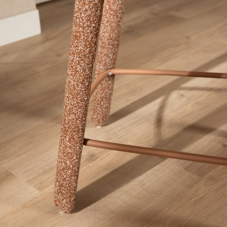 Barhocker June Bouclé terrakotta 70 cm