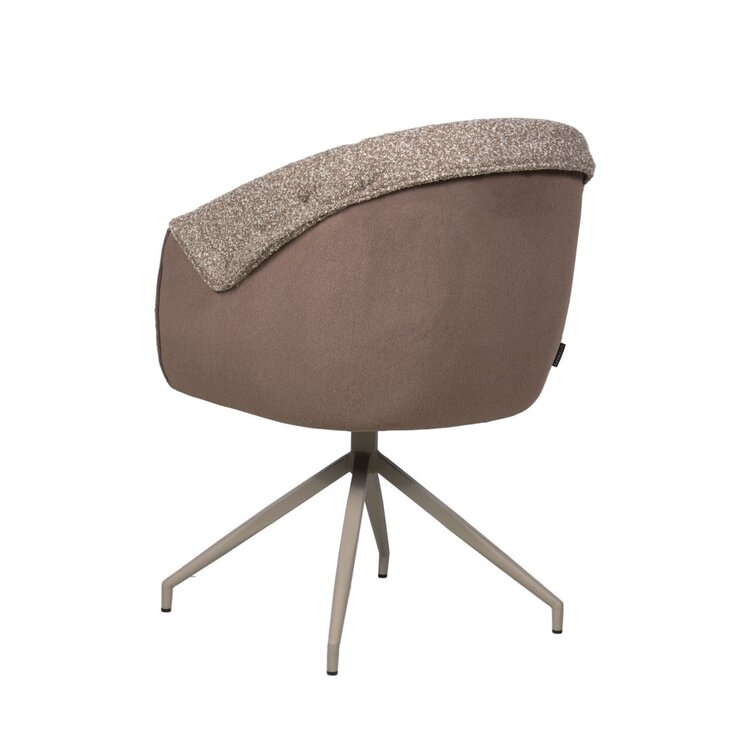 Esszimmerstuhl Riley drehbar Bouclé braun