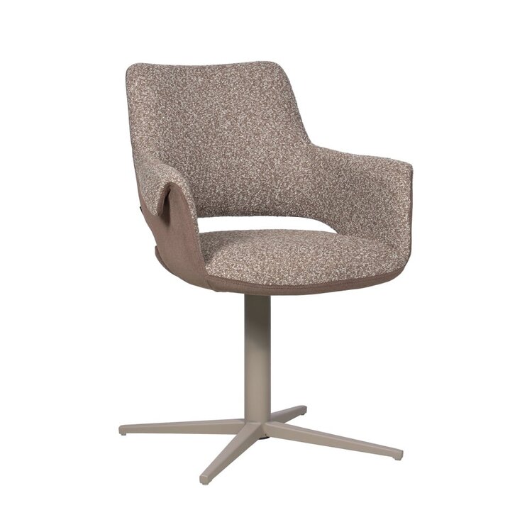 Esszimmerstuhl Jules drehbar Bouclé braun