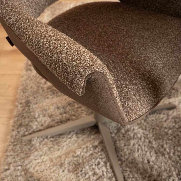 Esszimmerstuhl Jules drehbar Bouclé braun