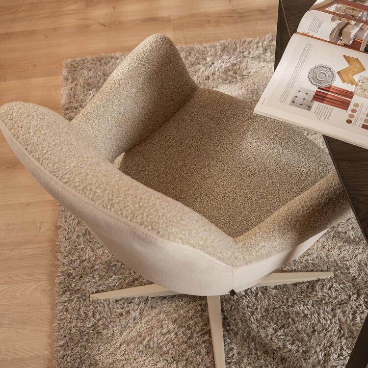 Esszimmerstuhl Jules drehbar Bouclé taupe
