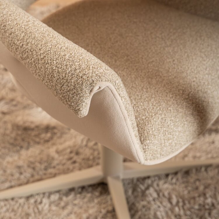 Esszimmerstuhl Jules drehbar Bouclé taupe