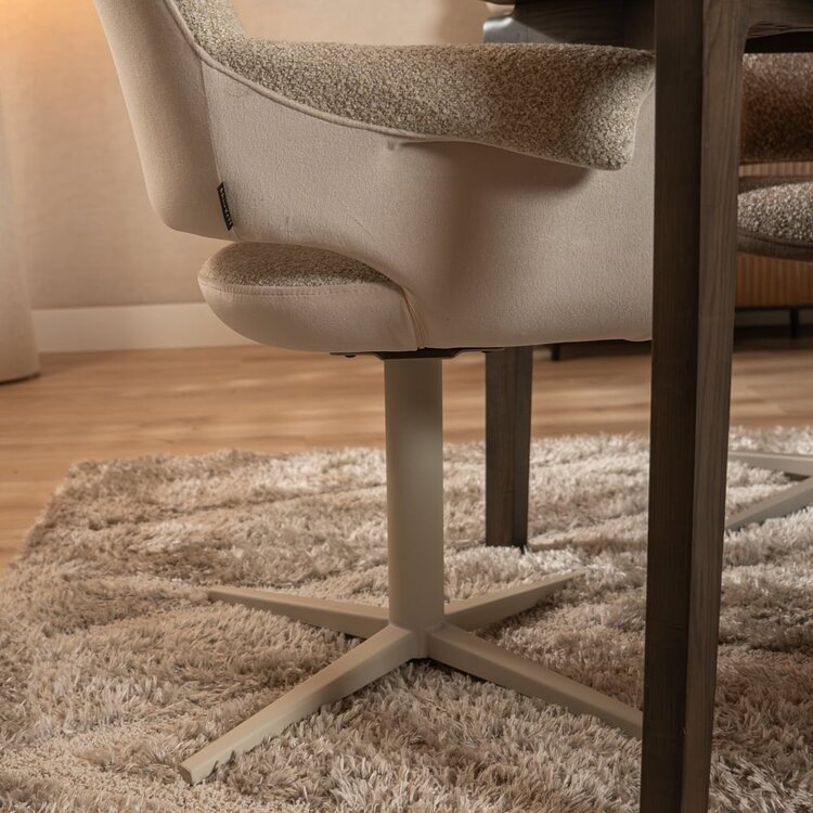Esszimmerstuhl Jules drehbar Bouclé taupe