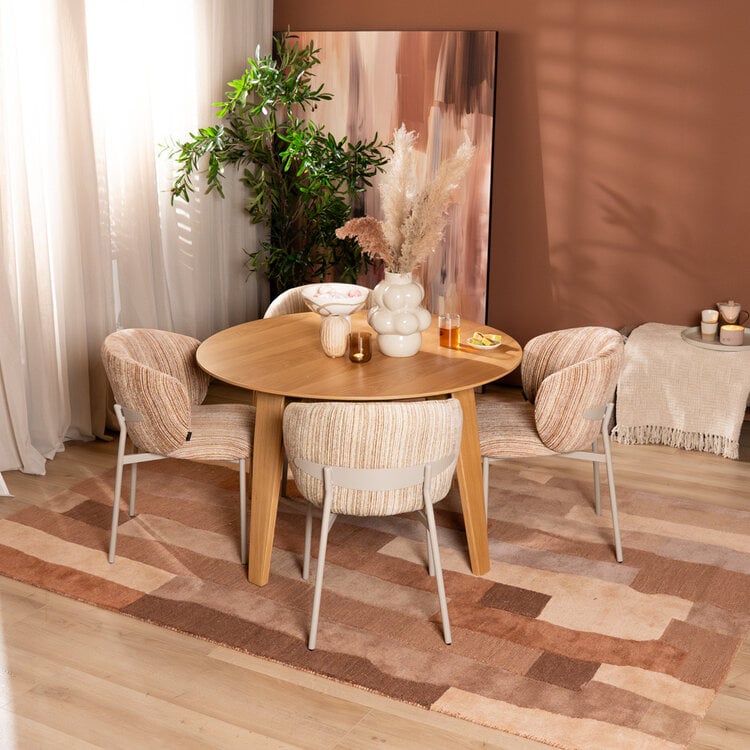 Esszimmerstuhl Milo Chenille beige/pink