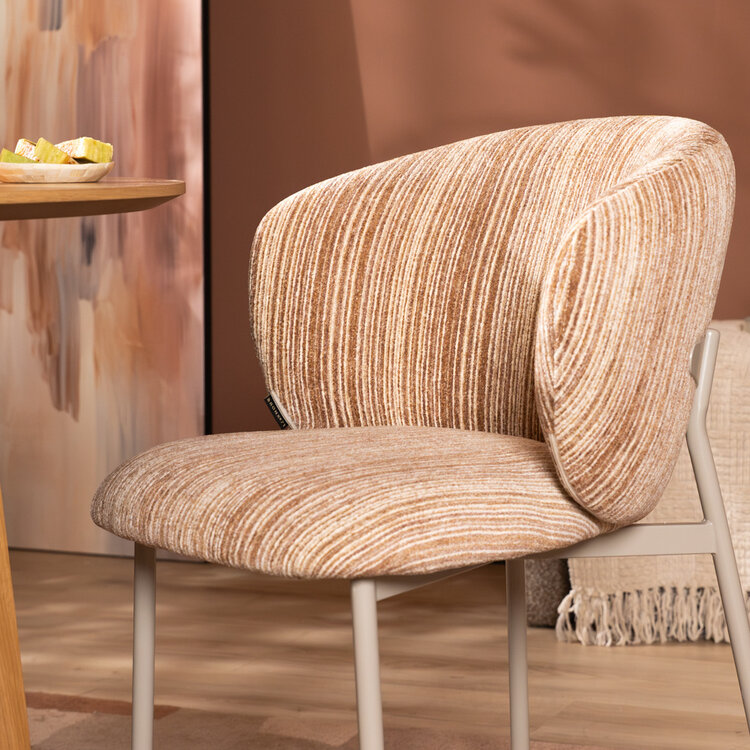 Esszimmerstuhl Milo Chenille beige/pink