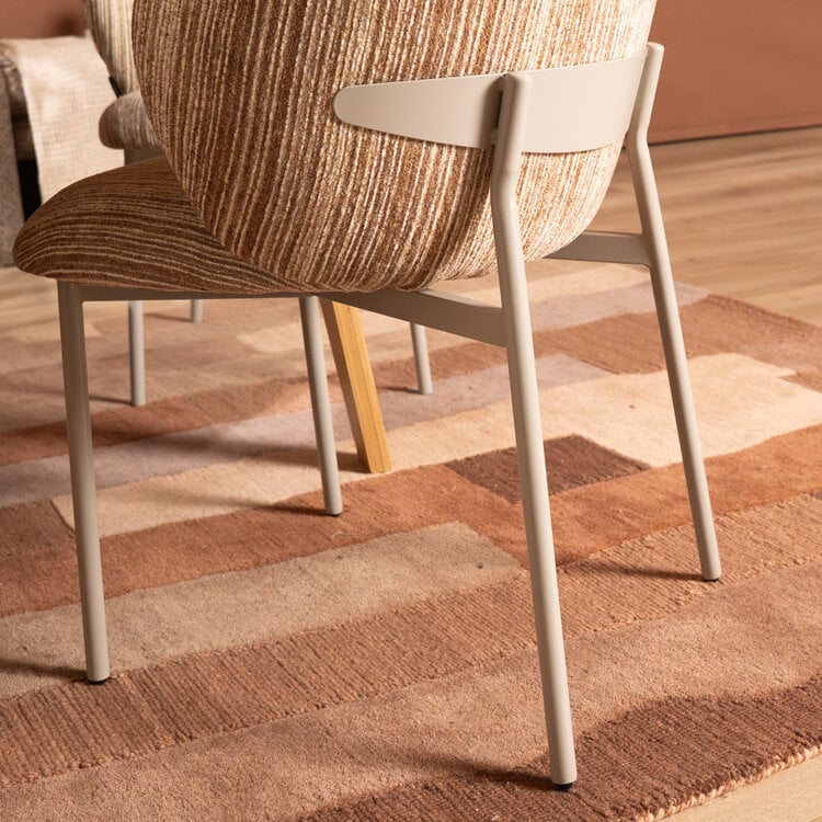 Esszimmerstuhl Milo Chenille beige/pink