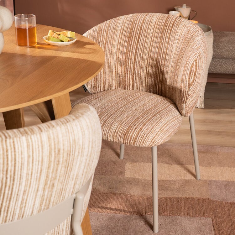 Esszimmerstuhl Milo Chenille beige/pink