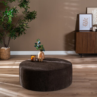 Hocker Blair rund Chenille braun ø100 cm