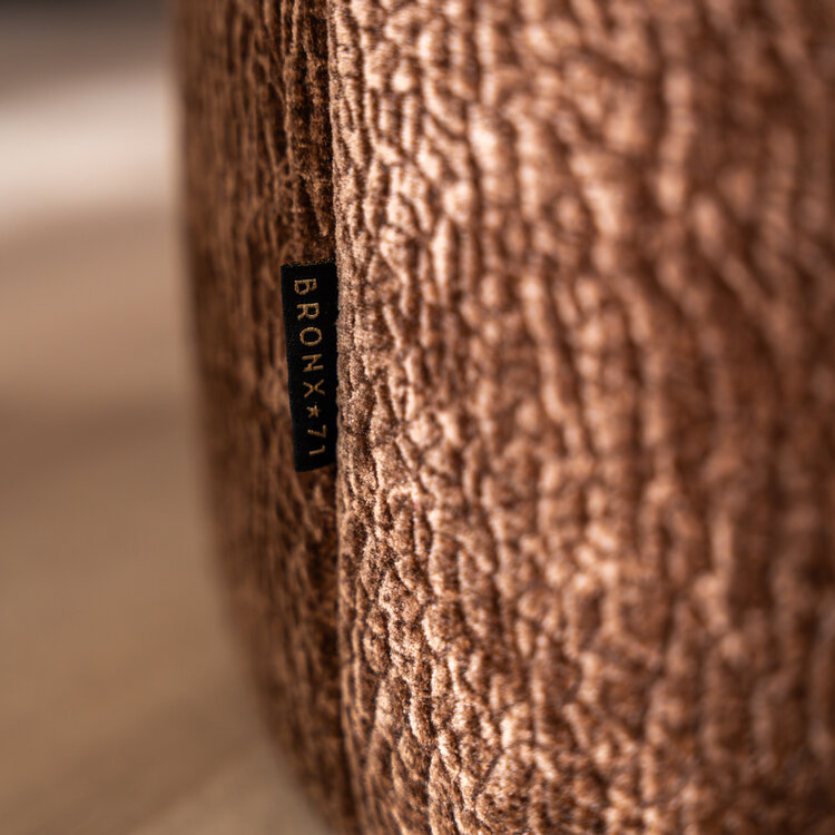Hocker Chloe rund Chenille chocolate brown ø70 cm