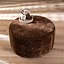 Hocker Chloe rund Chenille chocolate brown ø70 cm