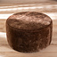 Hocker Chloe rund Chenille chocolate brown ø70 cm