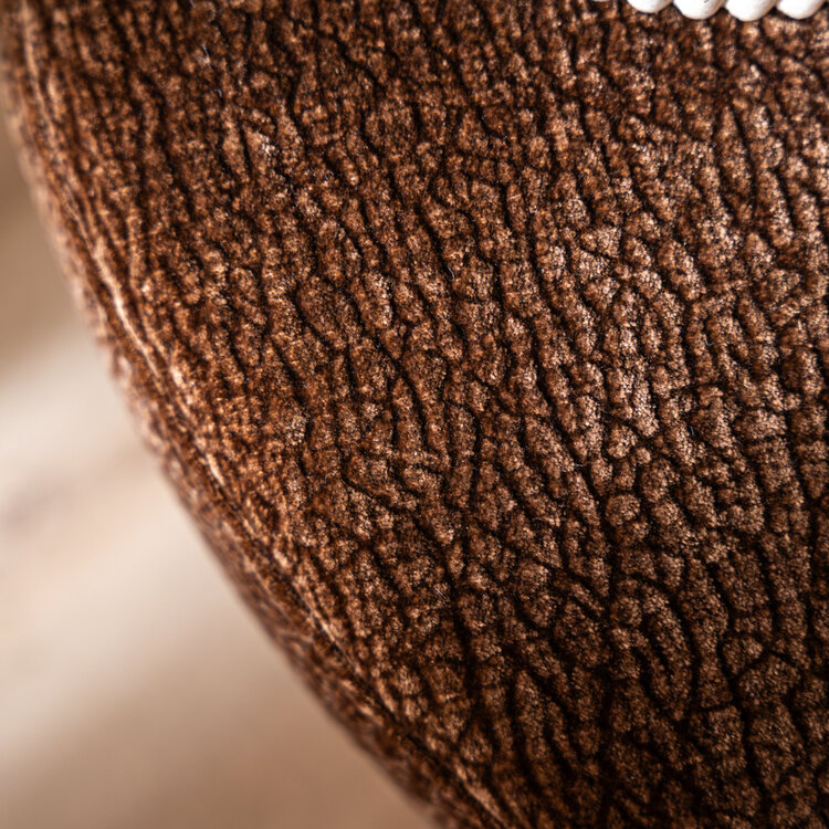Hocker Chloe rund Chenille chocolate brown ø70 cm