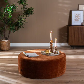 Hocker Chloe rund Chenille terrakotta ø100 cm
