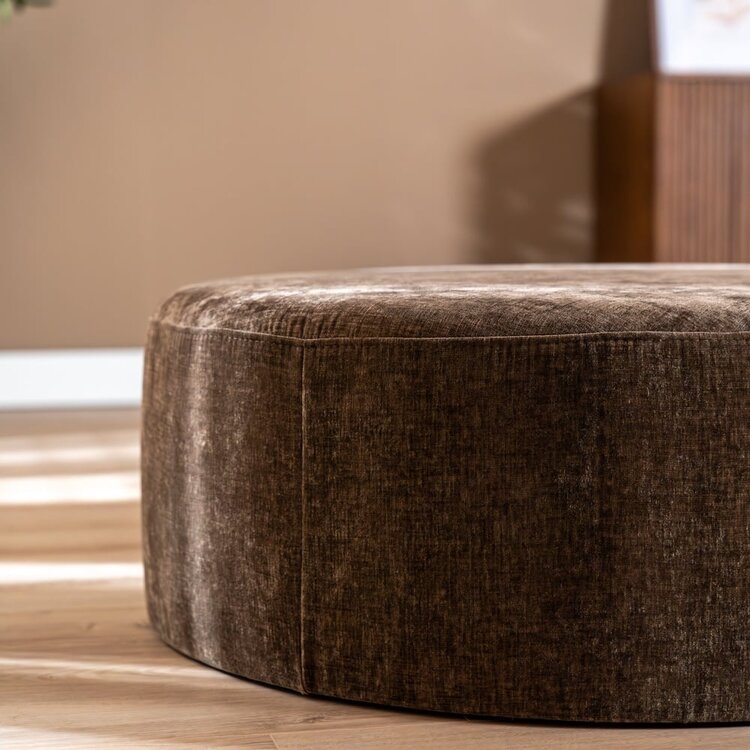 Hocker Elle rund Chenille mocha ø100 cm