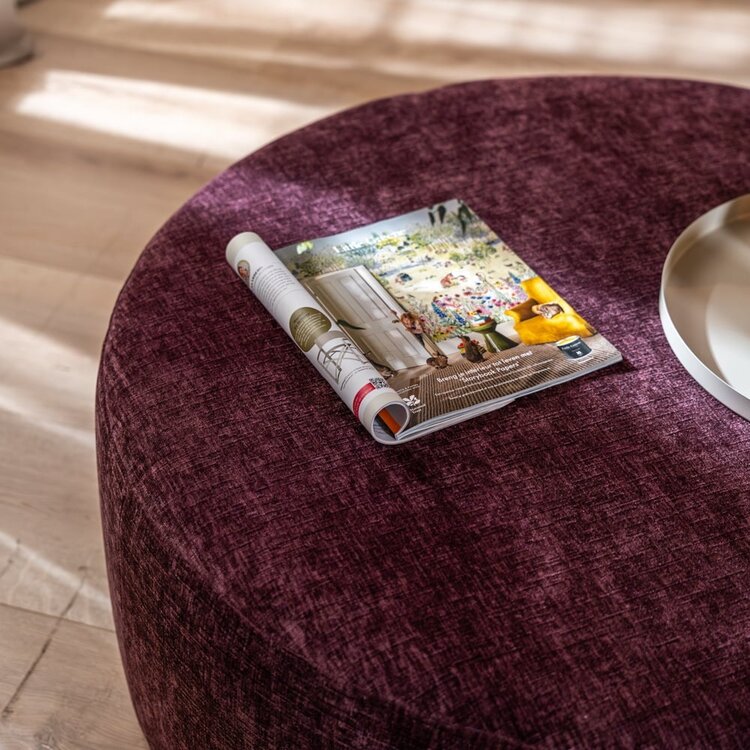 Hocker Elle rund Chenille lila ø100 cm