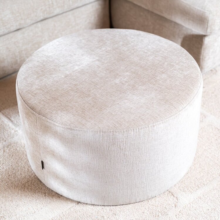 Hocker Elle rund Chenille sand ø70 cm