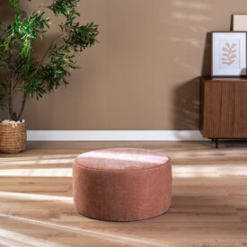 Hocker Chloe rund Chenille rosa ø70 cm