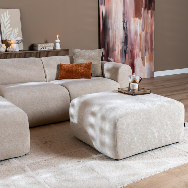 Hocker Maine Chenille beige