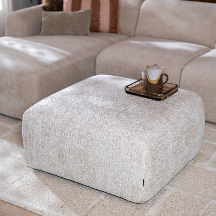 Hocker Maine Bouclé off white