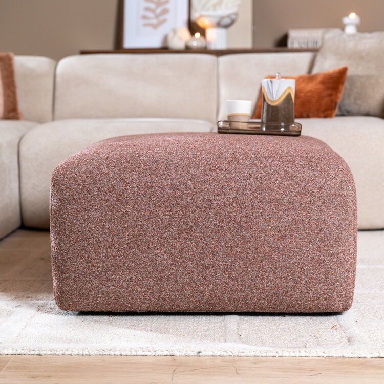 Hocker Maine Bouclé rot/rosa