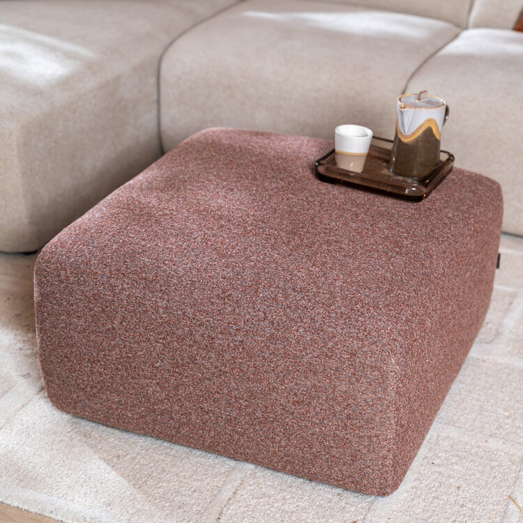 Hocker Maine Bouclé rot/rosa