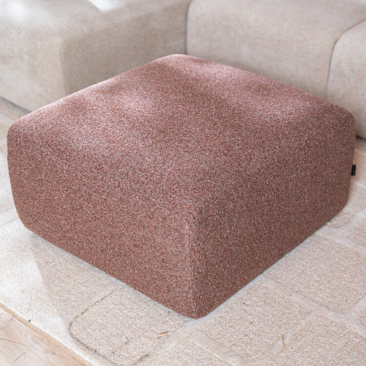 Hocker Maine Bouclé rot/rosa