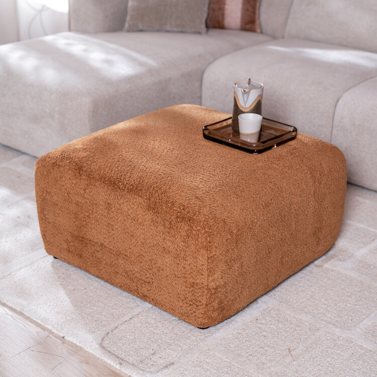 Hocker Maine Bouclé terrakotta