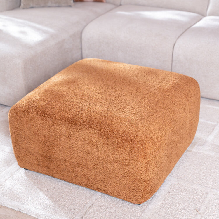Hocker Maine Bouclé terrakotta