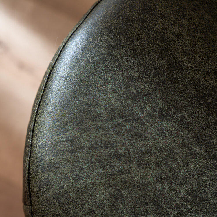Hocker Kyla Eco-Leder rund olivgrün