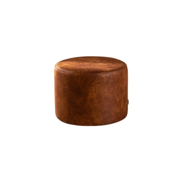 Hocker Kyla Eco-Leder rund cognac