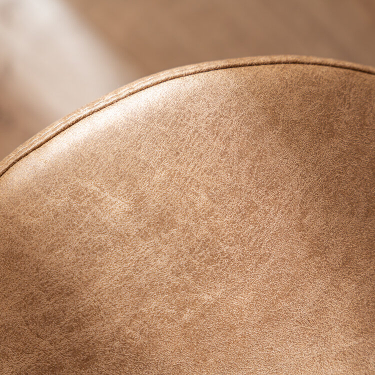 Hocker Kyla Eco-Leder rund beige