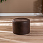 Hocker Kyla Eco-Leder rund braun