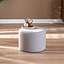 Hocker Hilda rund Stoff grau