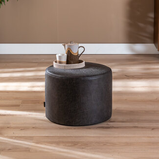 Hocker Kyla Eco-Leder rund anthrazit