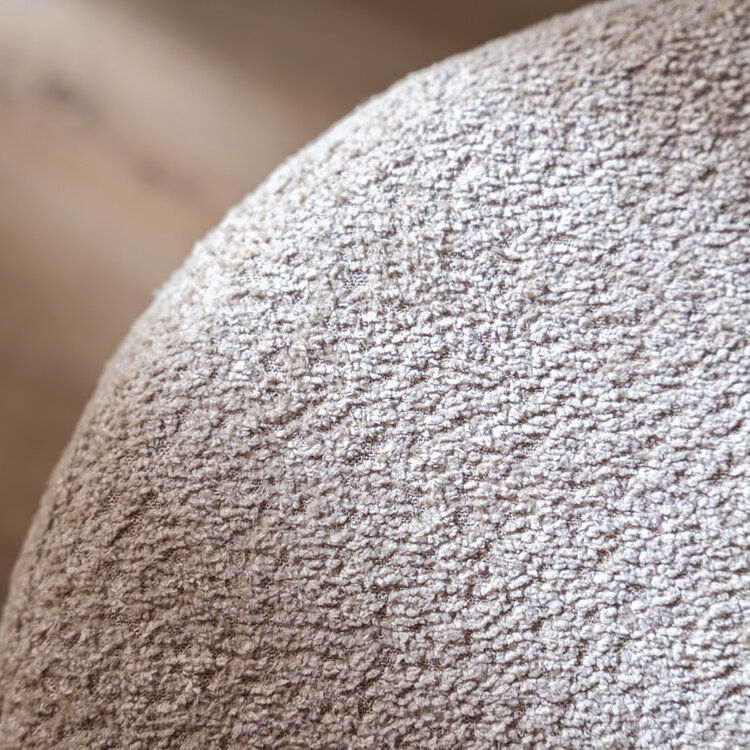 Bouclé Hocker Nora rund beige